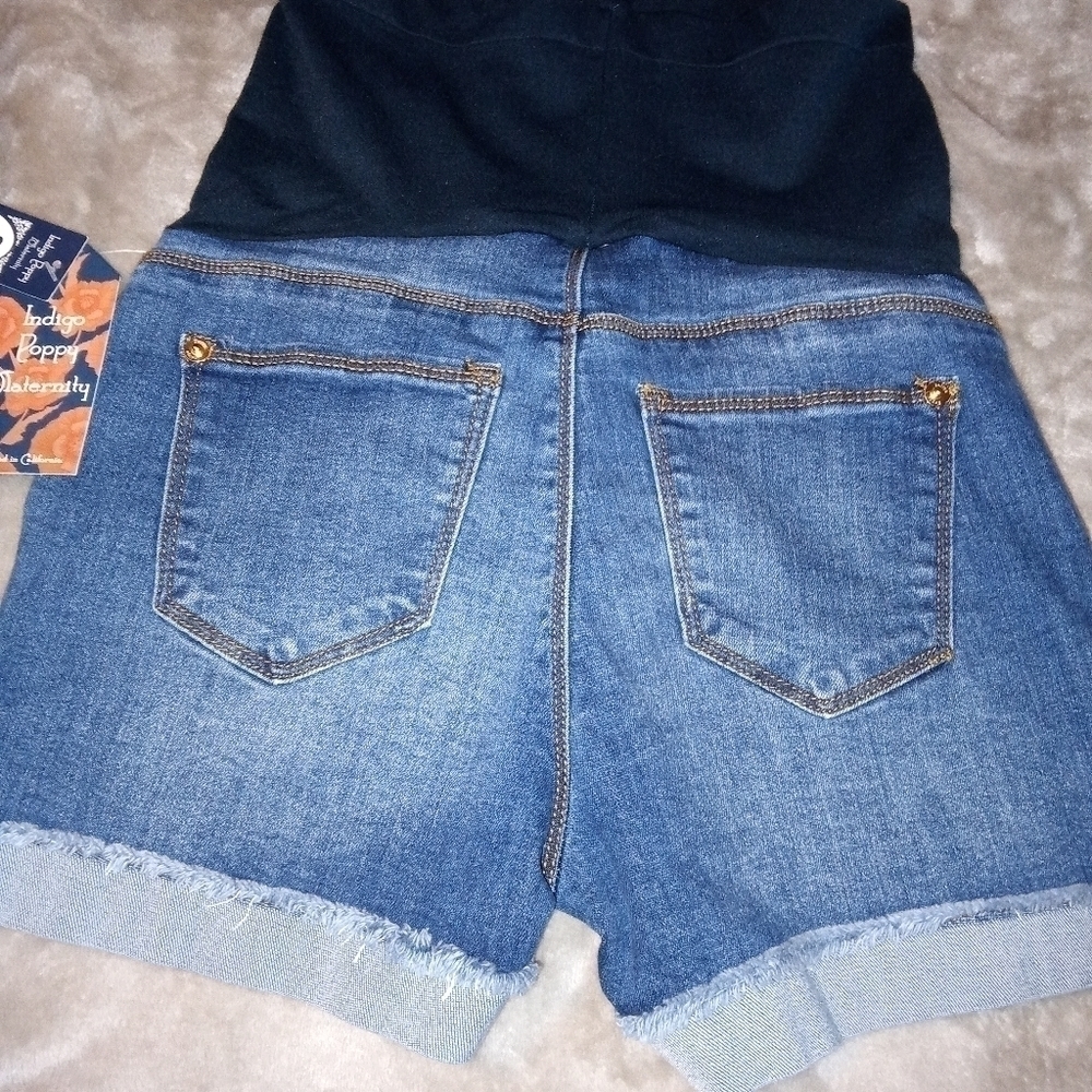 Nwot Indigo poppy maternity jeans shorts - Picture 6 of 8